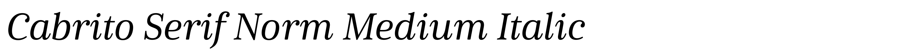 Cabrito Serif Norm Medium Italic